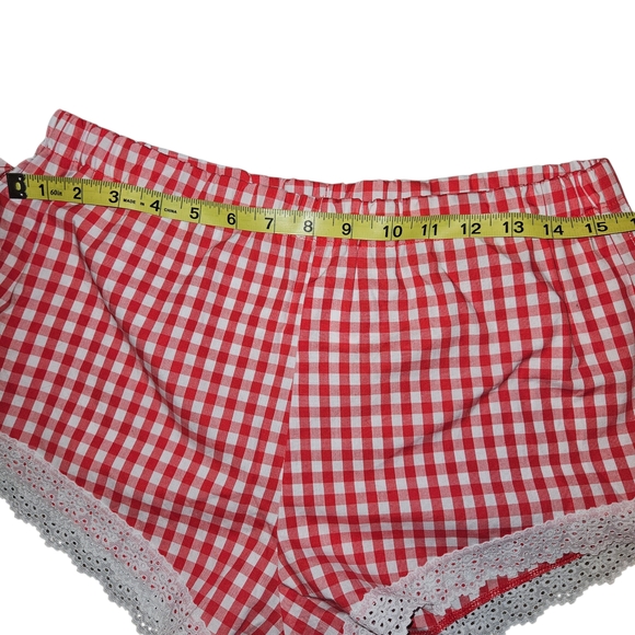 Colsie 2 Piece Red Checkered Women's Pajama Set Top Size Lg, Shorts Size Md NWT - Picture 4 of 11